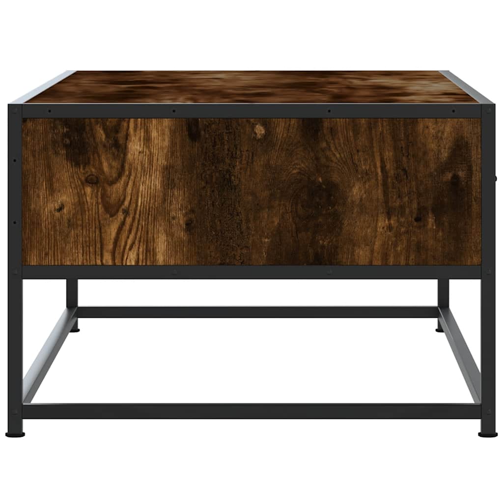 Table basse chêne fumé 100x50x35 cm bois d’ingénierie et métal - Tables basses