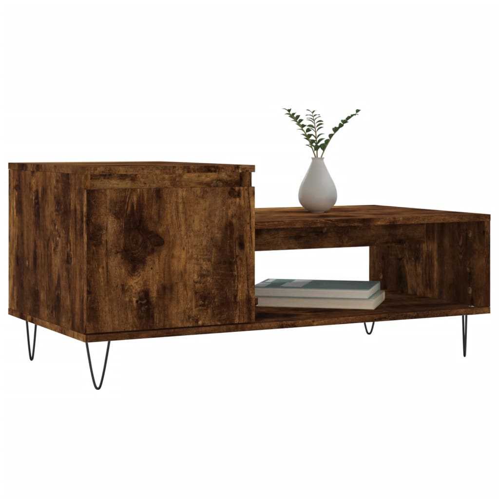 Table basse Chêne fumé 100x50x45 cm Bois d’ingénierie - Tables basses