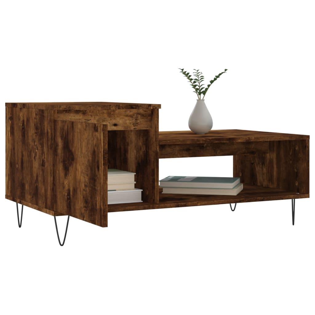 Table basse Chêne fumé 100x50x45 cm Bois d’ingénierie - Tables basses