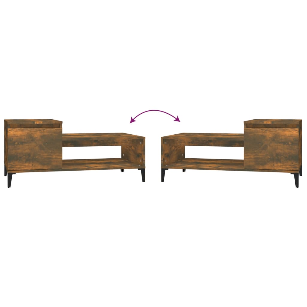 Table basse Chêne fumé 100x50x45 cm Bois d’ingénierie - Tables basses