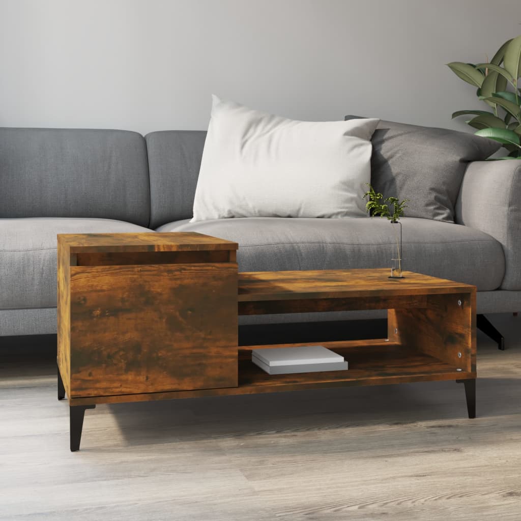 Table basse Chêne fumé 100x50x45 cm Bois d’ingénierie - Tables basses
