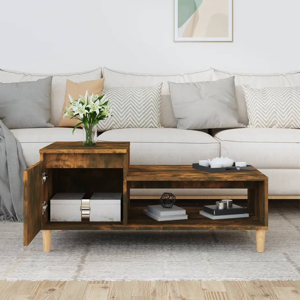 Table basse Chêne fumé 100x50x45 cm Bois d’ingénierie - Tables basses