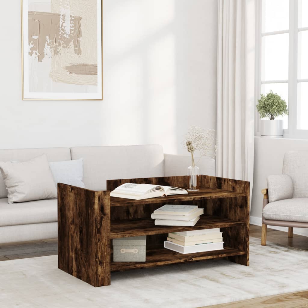 Table basse chêne fumé 100x50x50 cm bois d’ingénierie - Tables basses