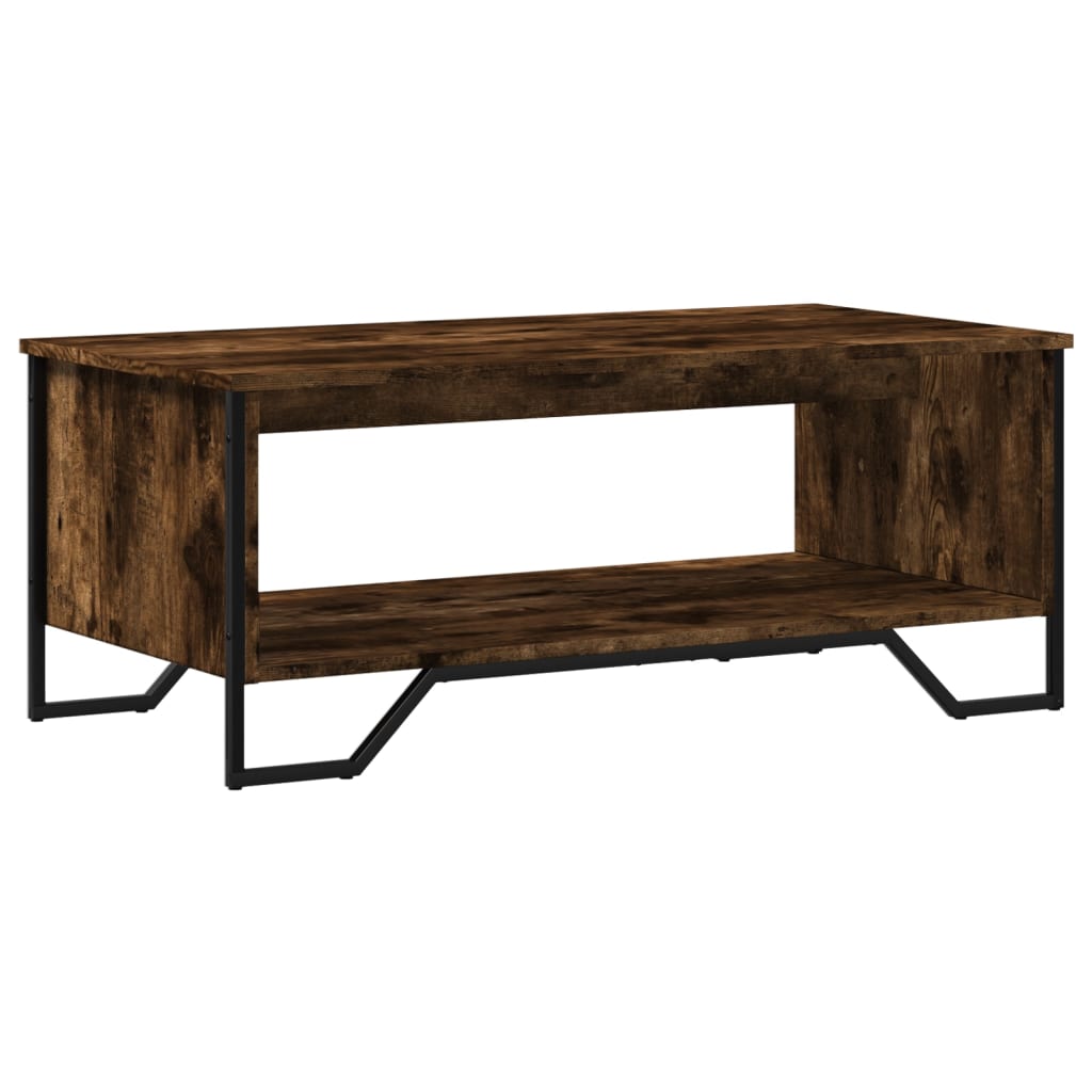 Table basse chêne fumé 100x51x40 cm bois d’ingénierie - Tables basses