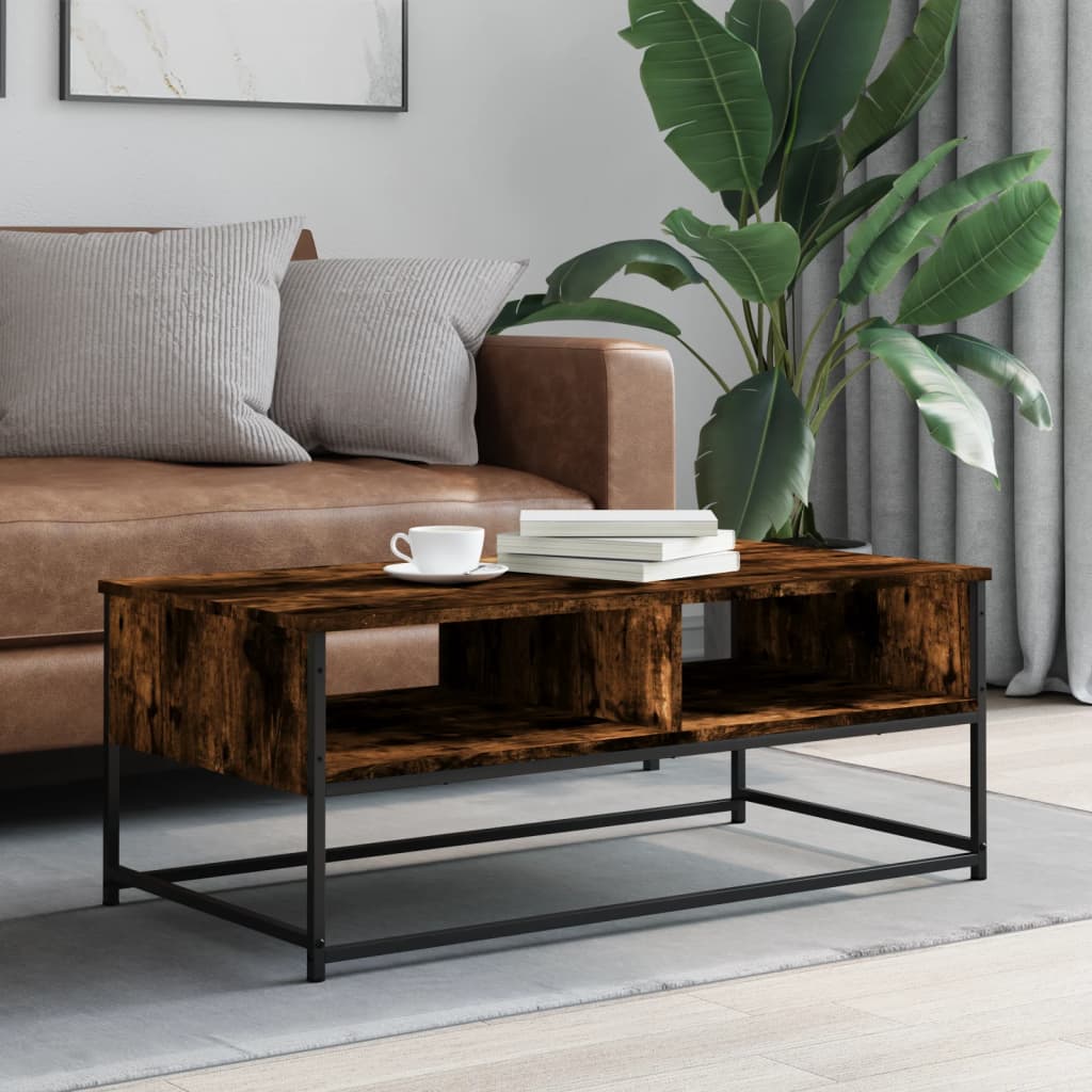 Table basse chêne fumé 100x51x40 cm bois d’ingénierie - Tables basses