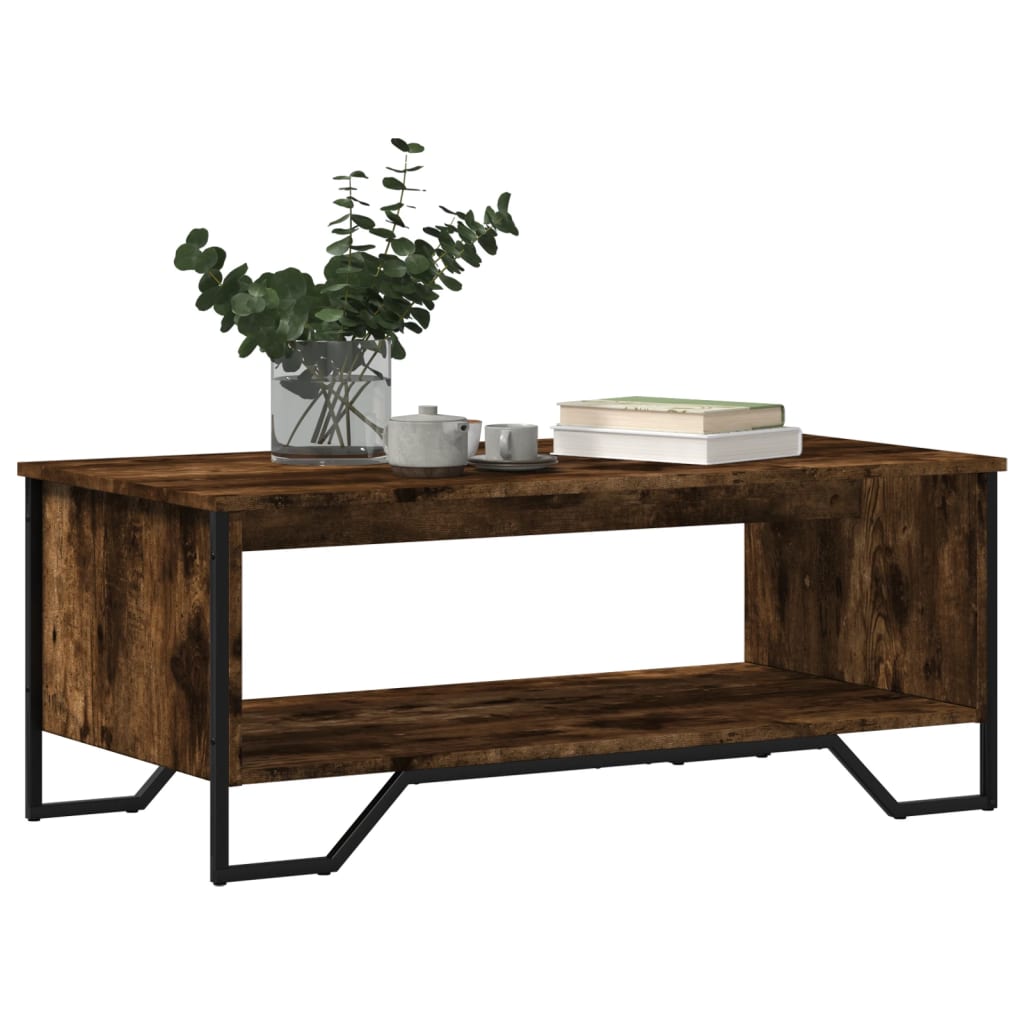Table basse chêne fumé 100x51x40 cm bois d’ingénierie - Tables basses