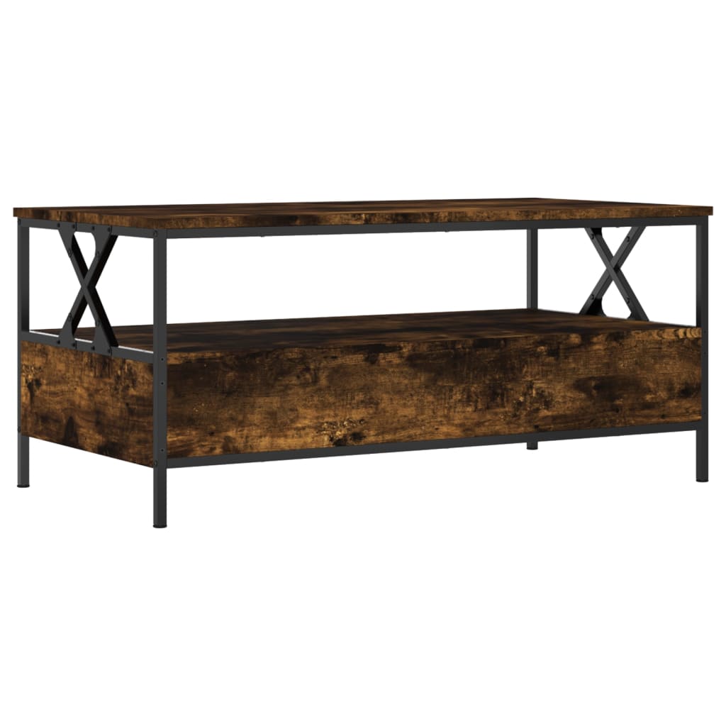 Table basse chêne fumé 100x51x45 cm bois d’ingénierie - Tables basses