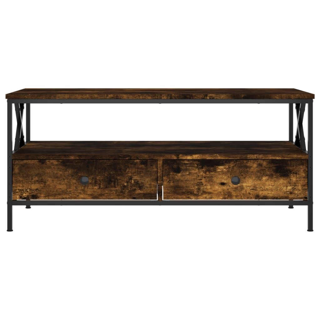 Table basse chêne fumé 100x51x45 cm bois d’ingénierie - Tables basses