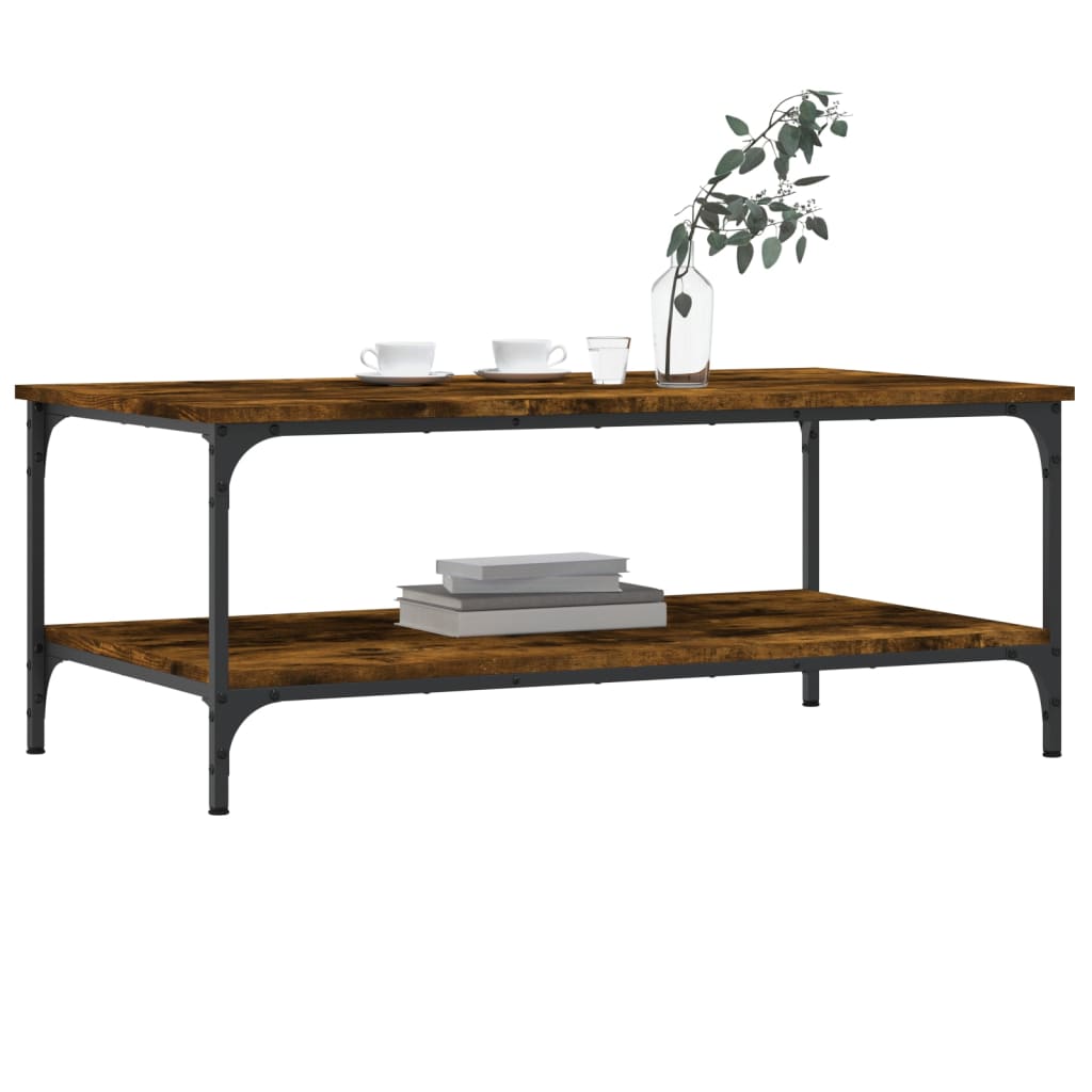 Table basse chêne fumé 100x55x40 cm bois d’ingénierie - Tables basses