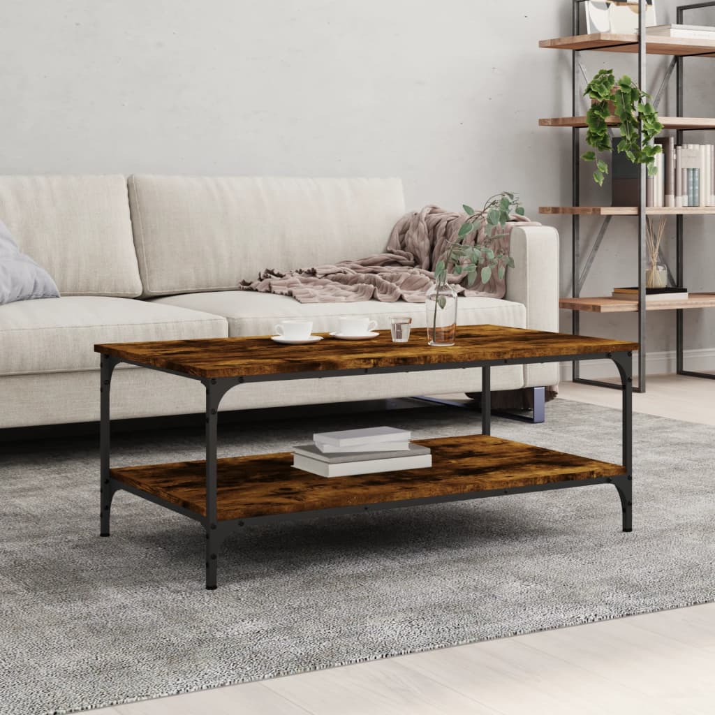 Table basse chêne fumé 100x55x40 cm bois d’ingénierie - Tables basses