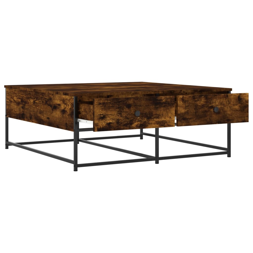 Table basse chêne fumé 100x99x40 cm bois d’ingénierie - Tables basses