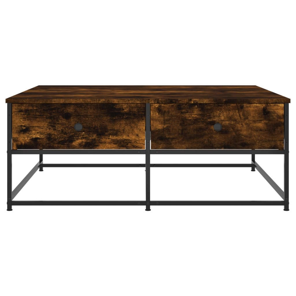 Table basse chêne fumé 100x99x40 cm bois d’ingénierie - Tables basses