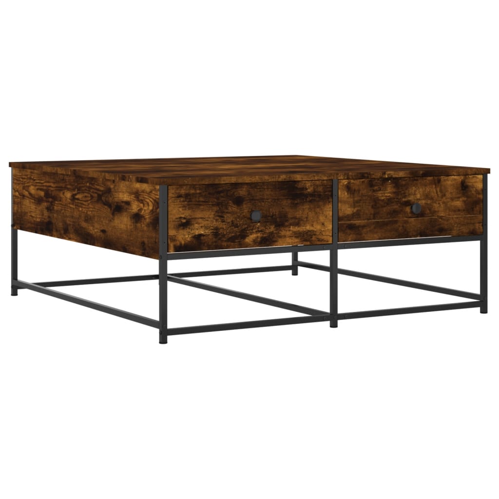 Table basse chêne fumé 100x99x40 cm bois d’ingénierie - Tables basses
