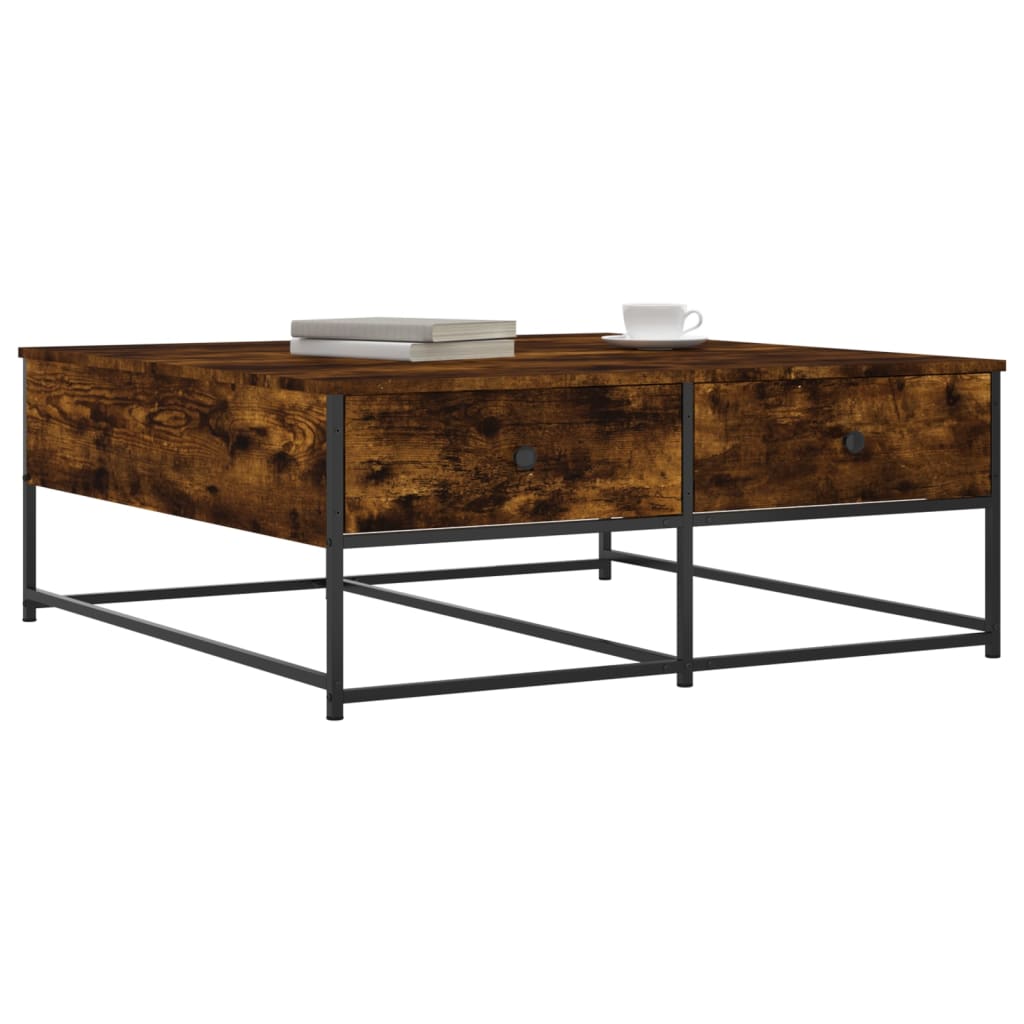 Table basse chêne fumé 100x99x40 cm bois d’ingénierie - Tables basses