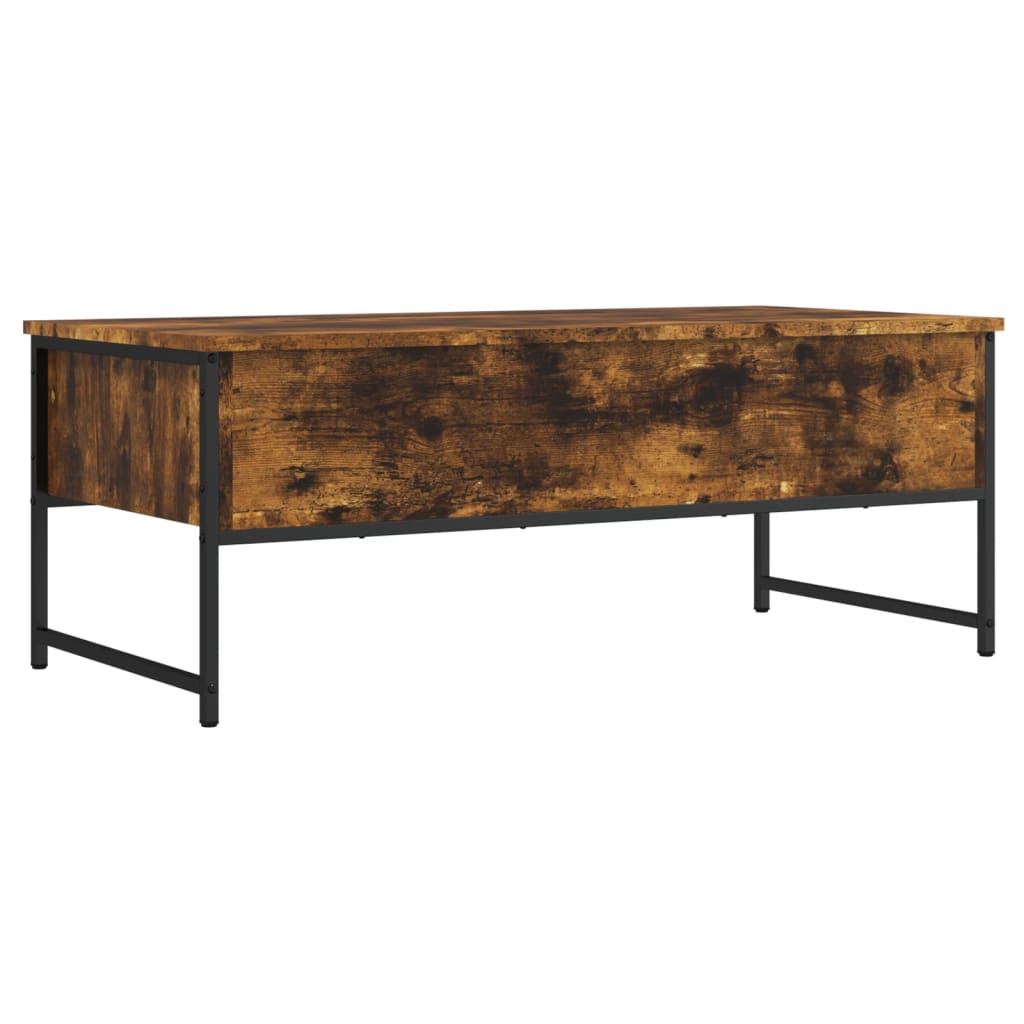 Table basse chêne fumé 101x49x39,5 cm bois d’ingénierie - Tables basses