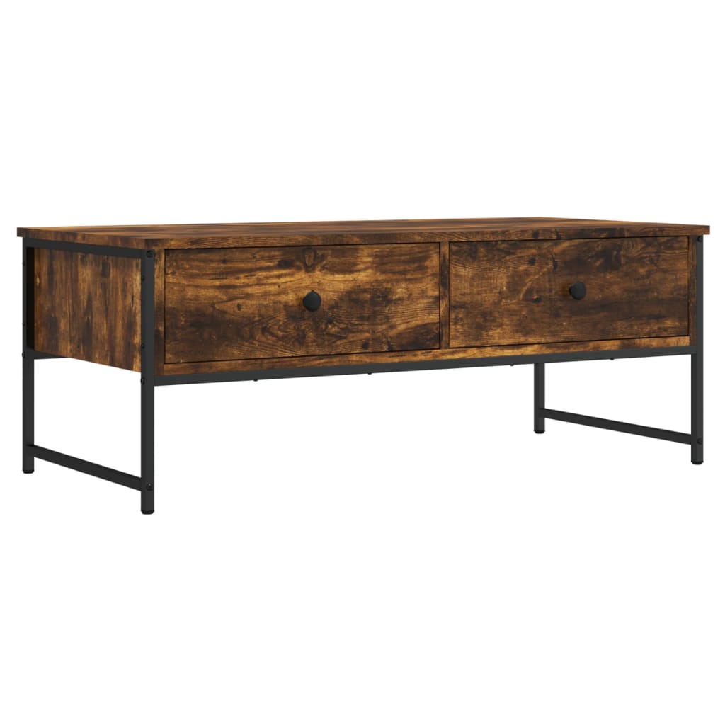 Table basse chêne fumé 101x49x39,5 cm bois d’ingénierie - Tables basses