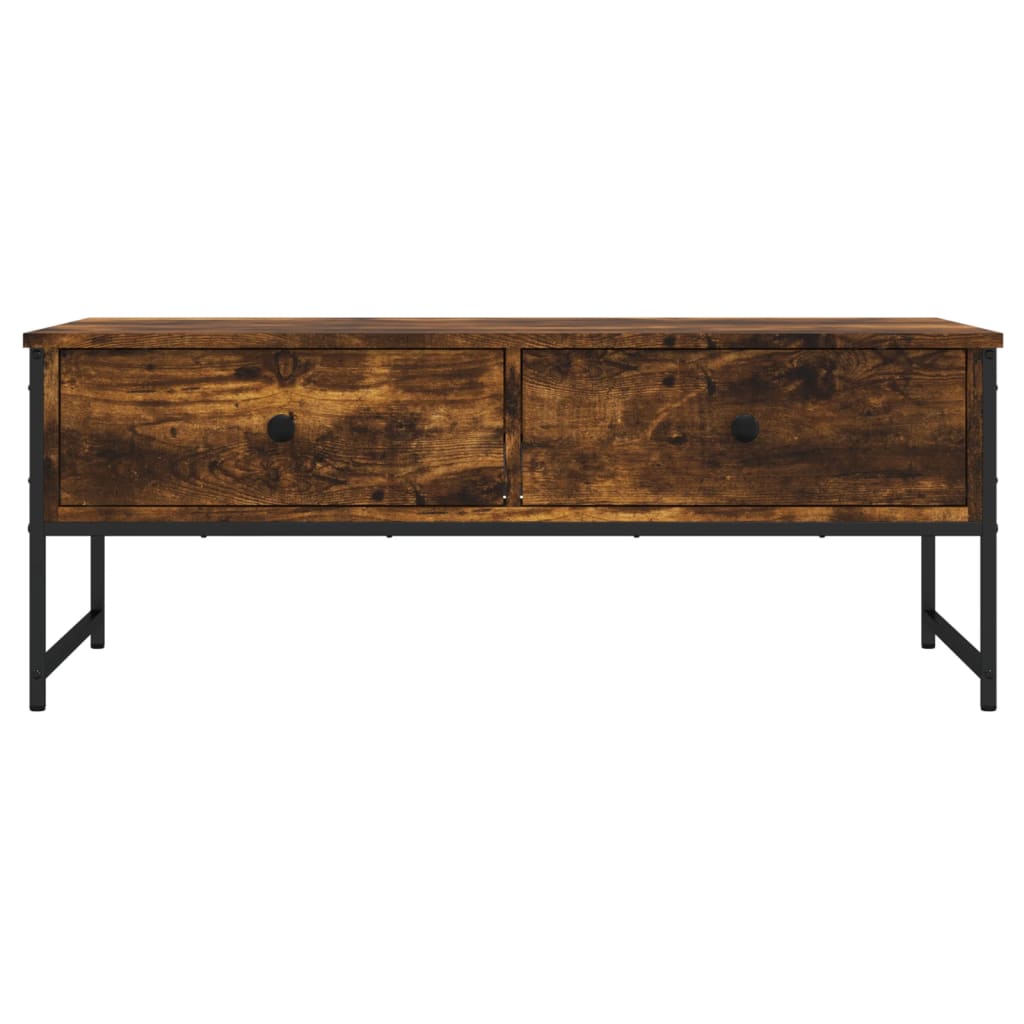 Table basse chêne fumé 101x49x39,5 cm bois d’ingénierie - Tables basses