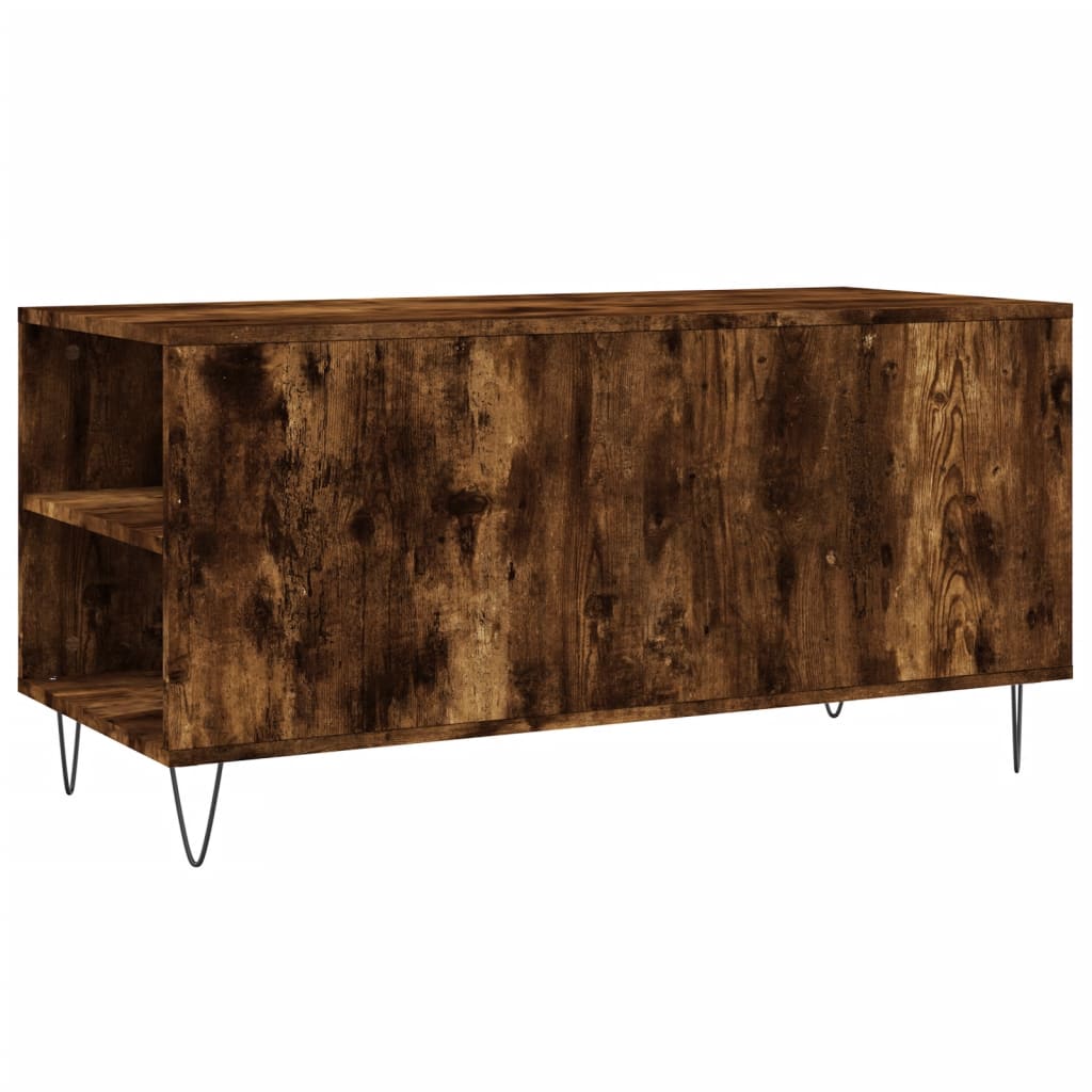 Table basse chêne fumé 102x44,5x50 cm bois d’ingénierie - Tables basses