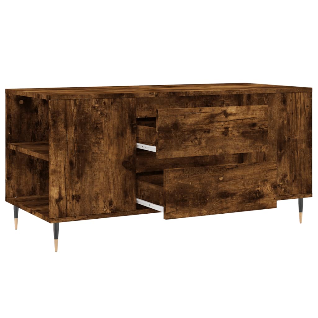 Table basse chêne fumé 102x44,5x50 cm bois d’ingénierie - Tables basses