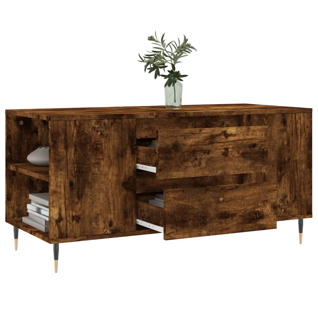Table basse chêne fumé 102x44,5x50 cm bois d’ingénierie - Tables basses