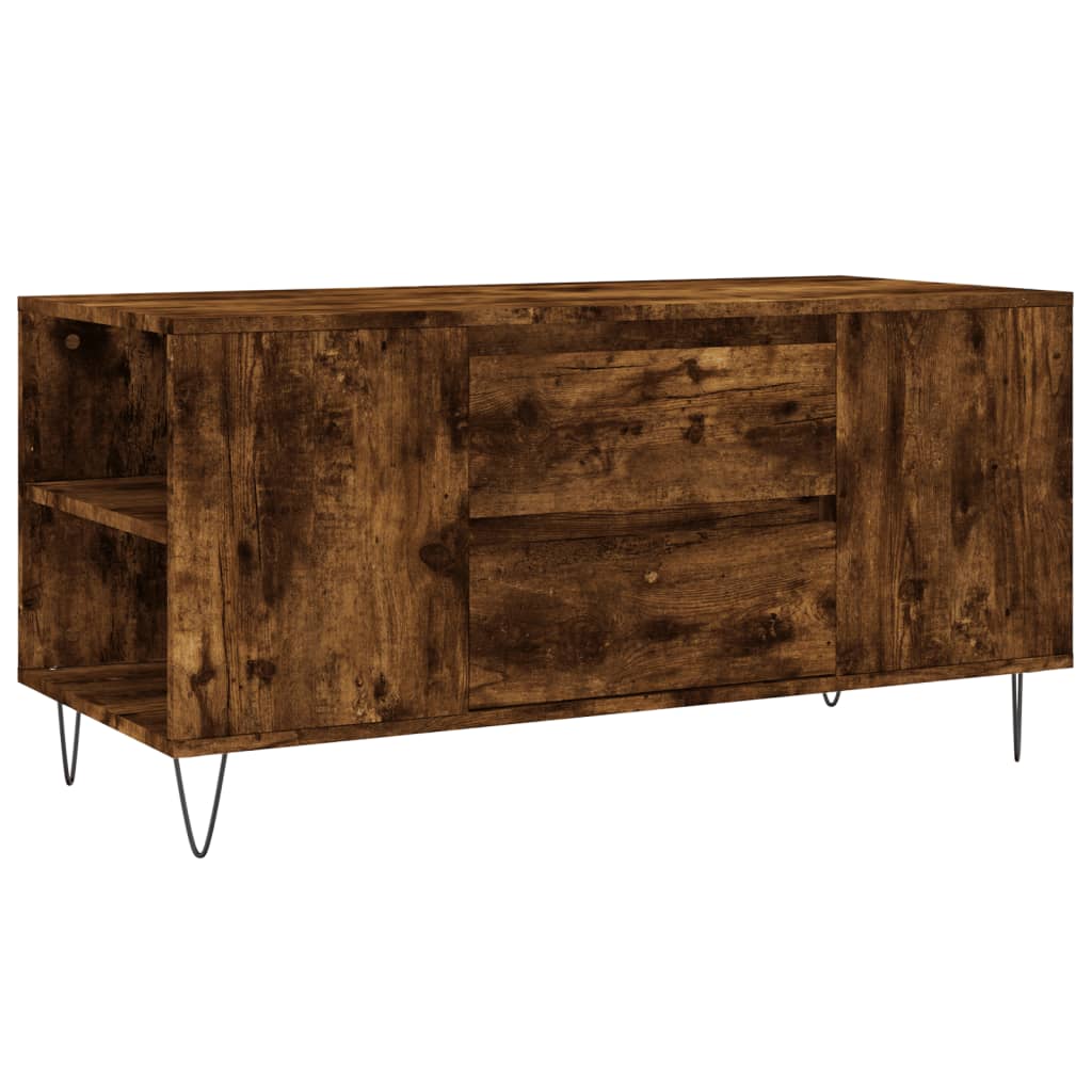 Table basse chêne fumé 102x44,5x50 cm bois d’ingénierie - Tables basses