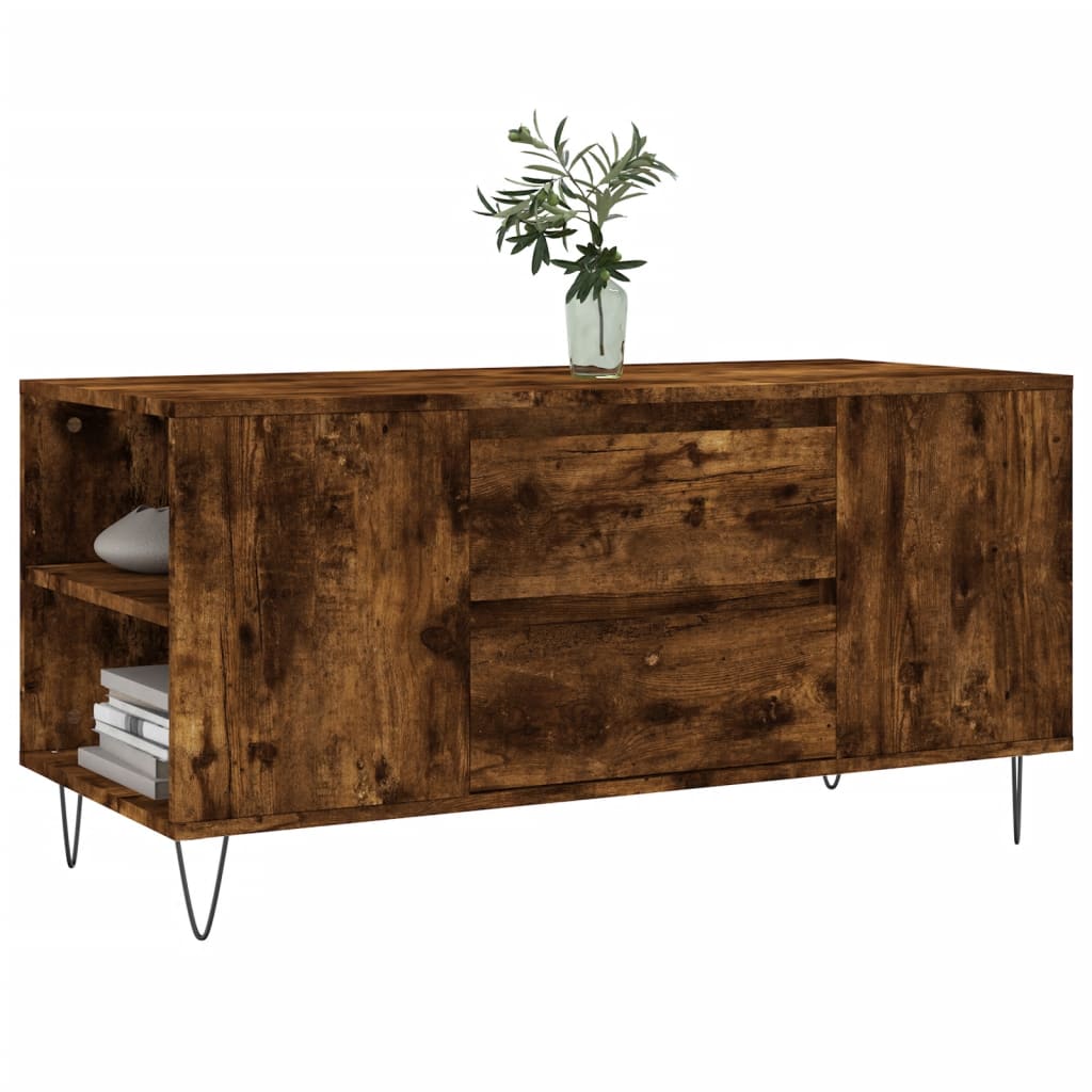 Table basse chêne fumé 102x44,5x50 cm bois d’ingénierie - Tables basses