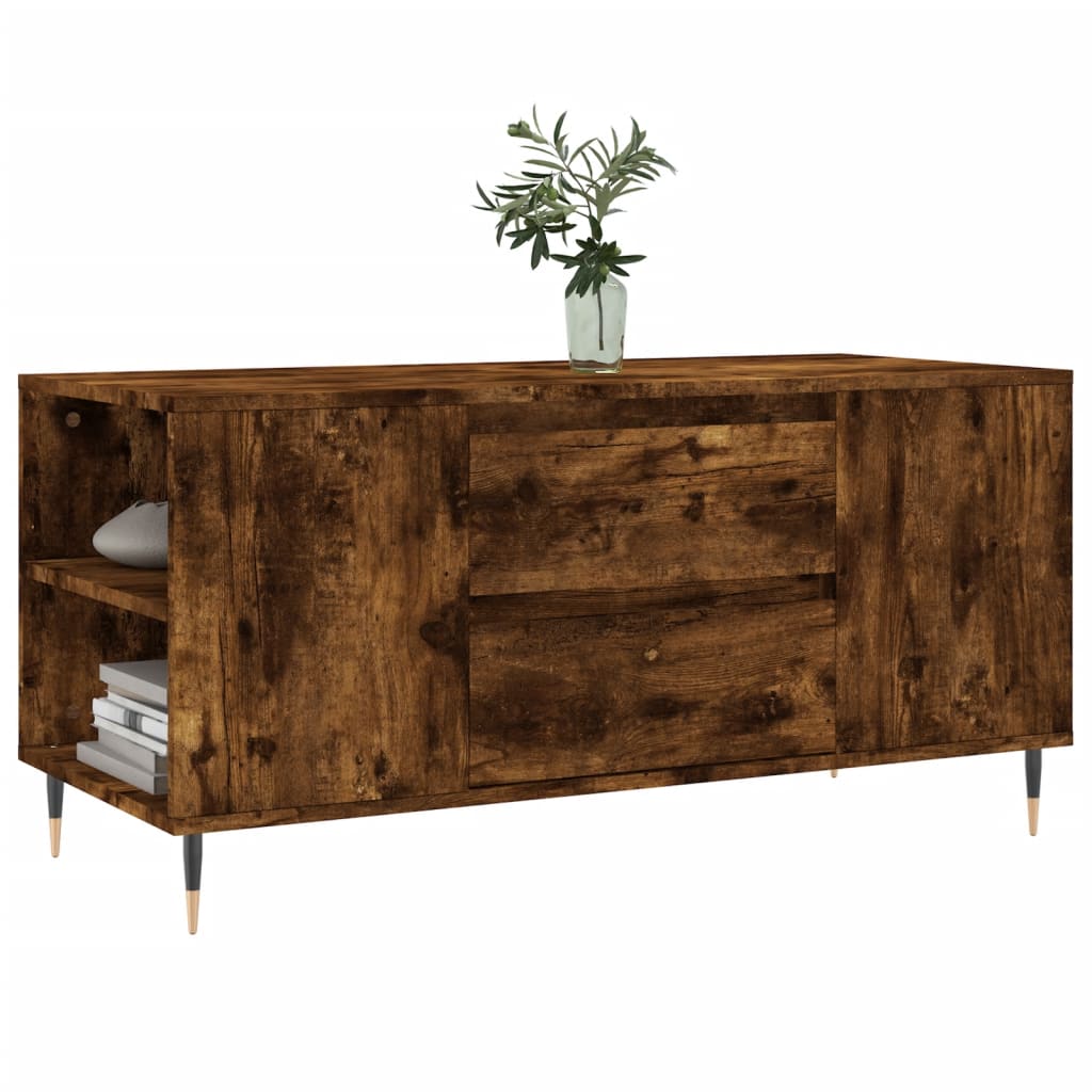 Table basse chêne fumé 102x44,5x50 cm bois d’ingénierie - Tables basses