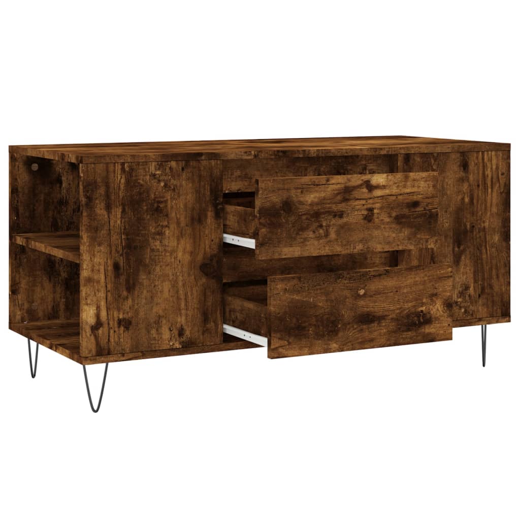 Table basse chêne fumé 102x44,5x50 cm bois d’ingénierie - Tables basses