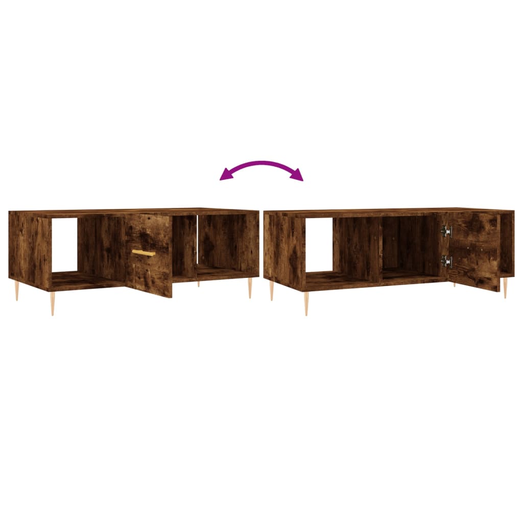 Table basse chêne fumé 102x50x40 cm bois d’ingénierie - Tables basses