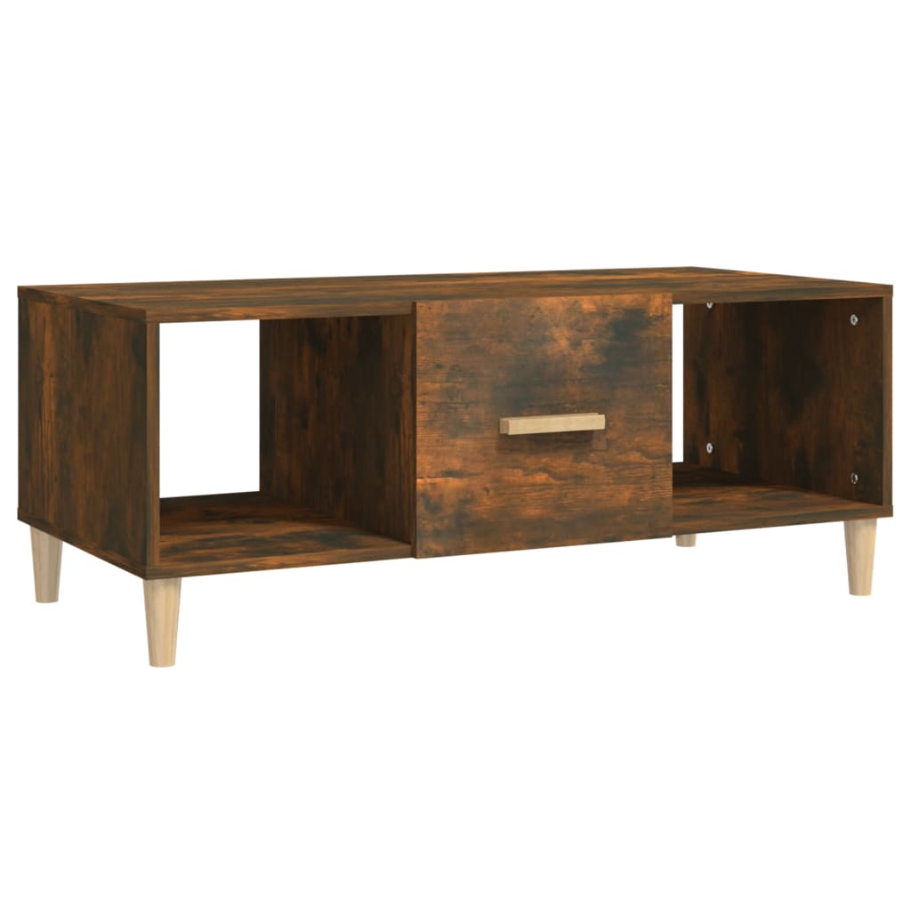 Table basse chêne fumé 102x50x40 cm bois d’ingénierie - Tables basses