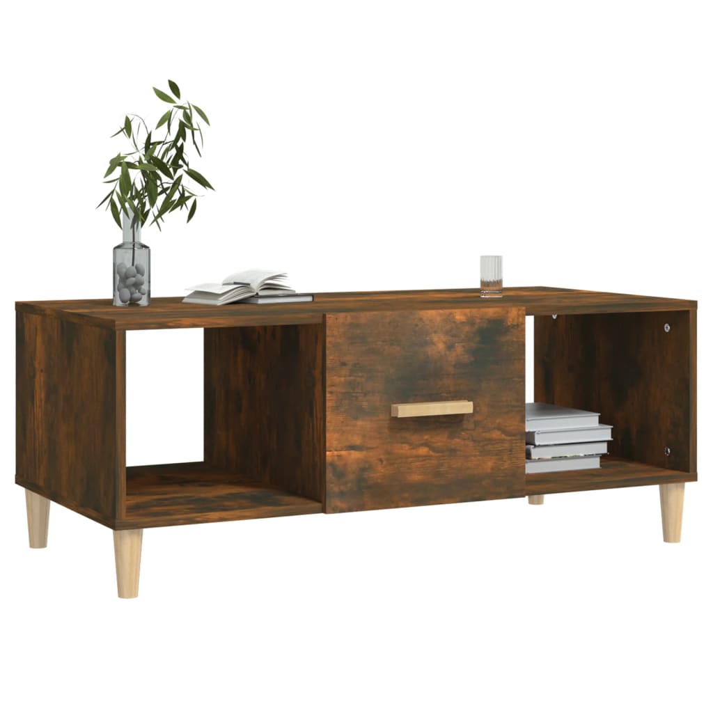 Table basse chêne fumé 102x50x40 cm bois d’ingénierie - Tables basses