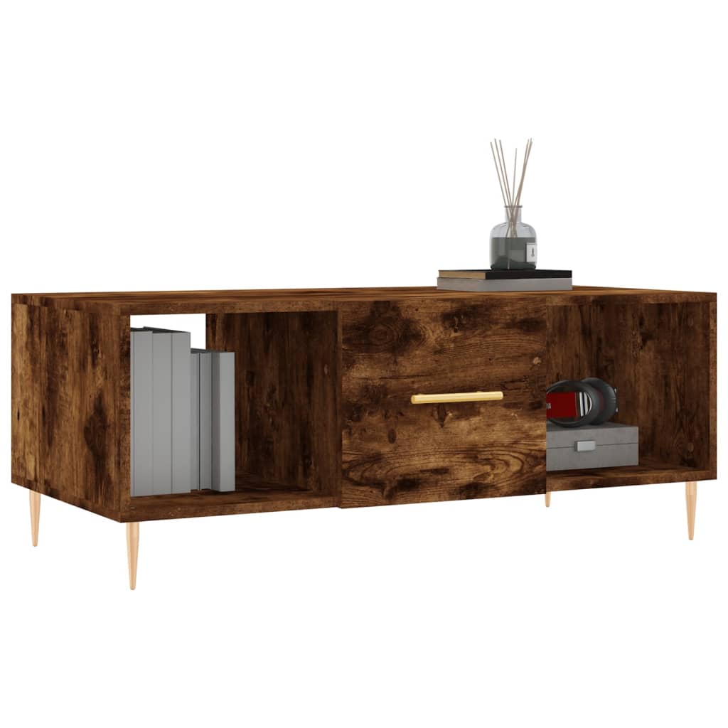 Table basse chêne fumé 102x50x40 cm bois d’ingénierie - Tables basses