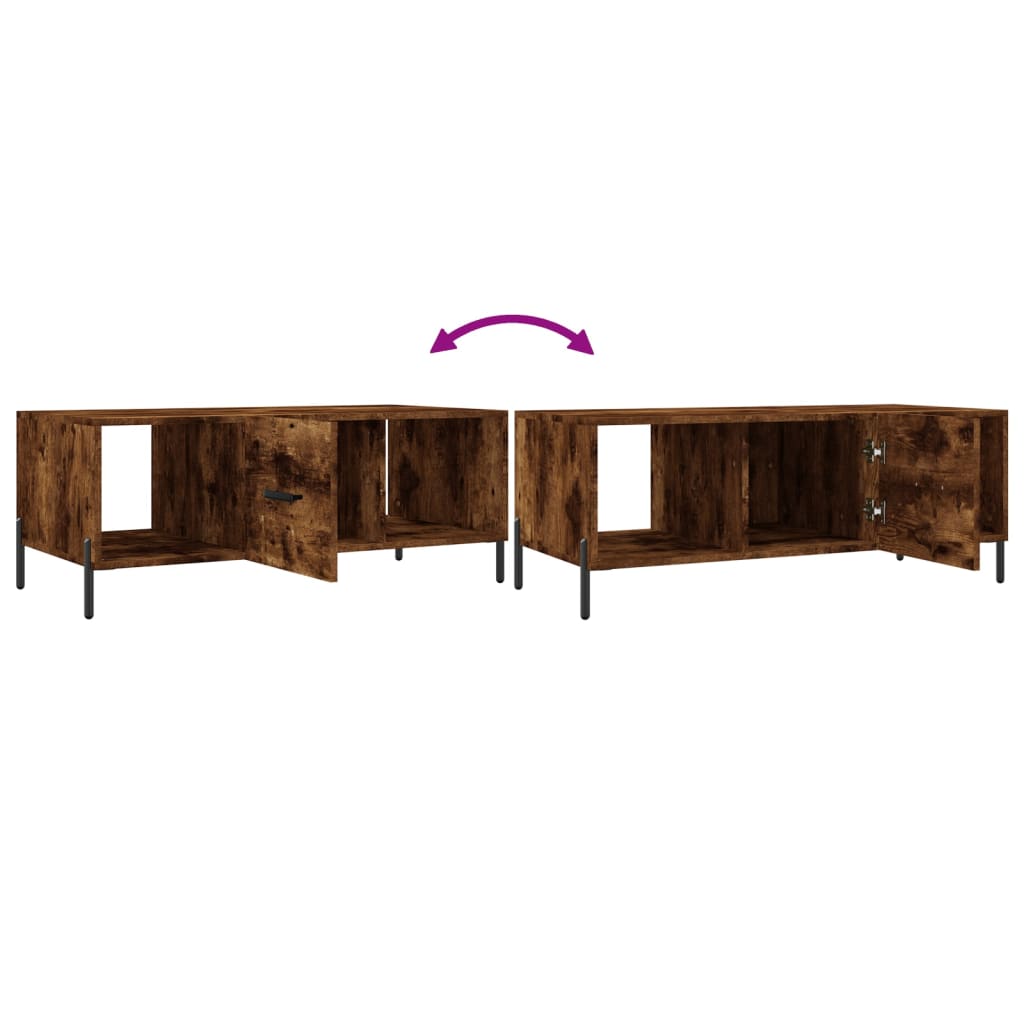Table basse chêne fumé 102x50x40 cm bois d’ingénierie - Tables basses