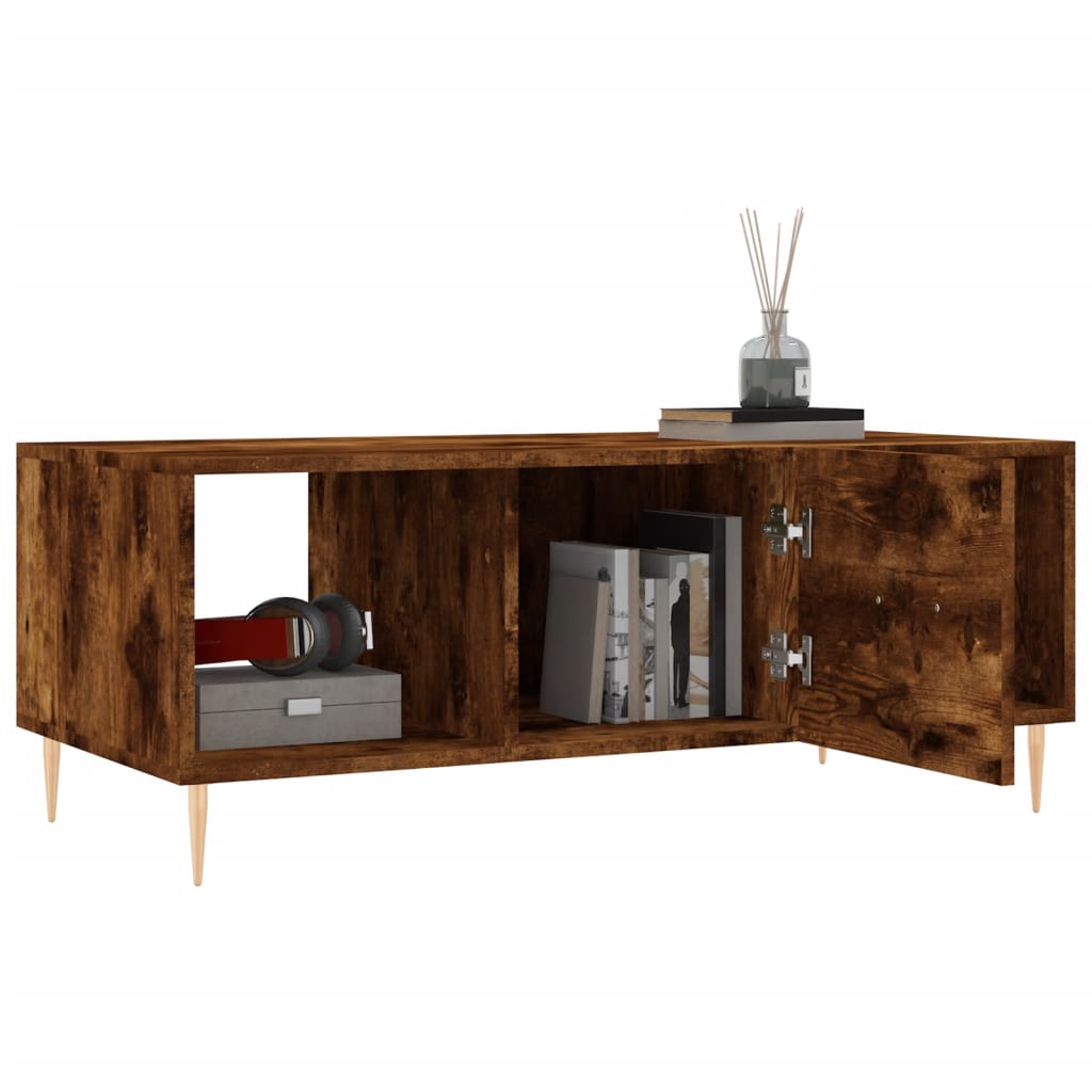 Table basse chêne fumé 102x50x40 cm bois d’ingénierie - Tables basses