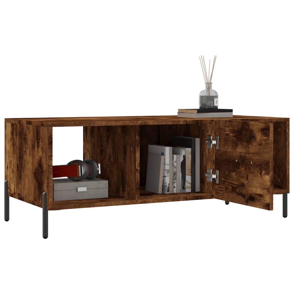 Table basse chêne fumé 102x50x40 cm bois d’ingénierie - Tables basses