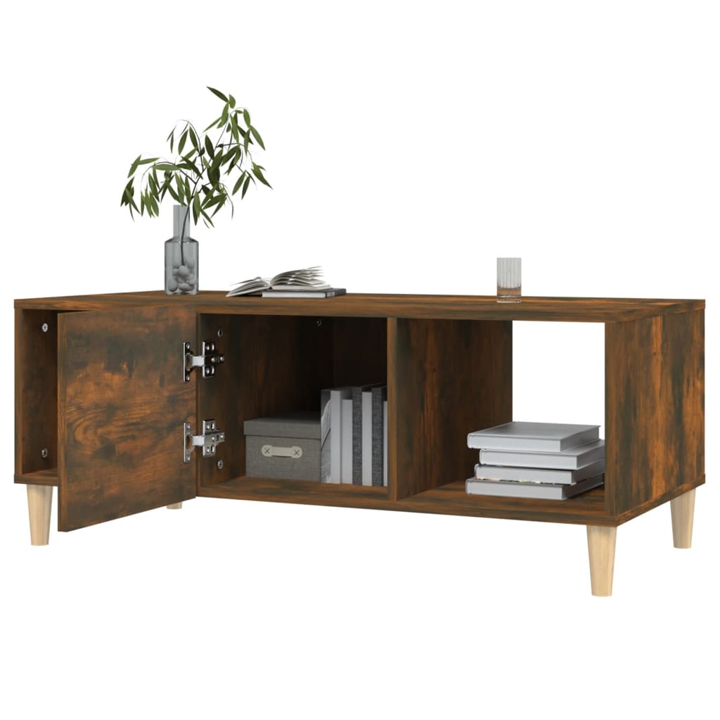 Table basse chêne fumé 102x50x40 cm bois d’ingénierie - Tables basses