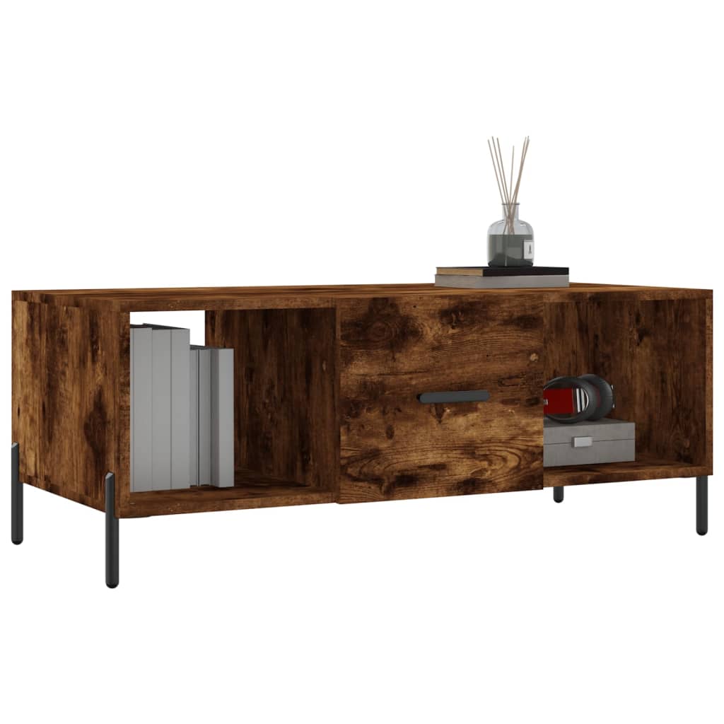 Table basse chêne fumé 102x50x40 cm bois d’ingénierie - Tables basses