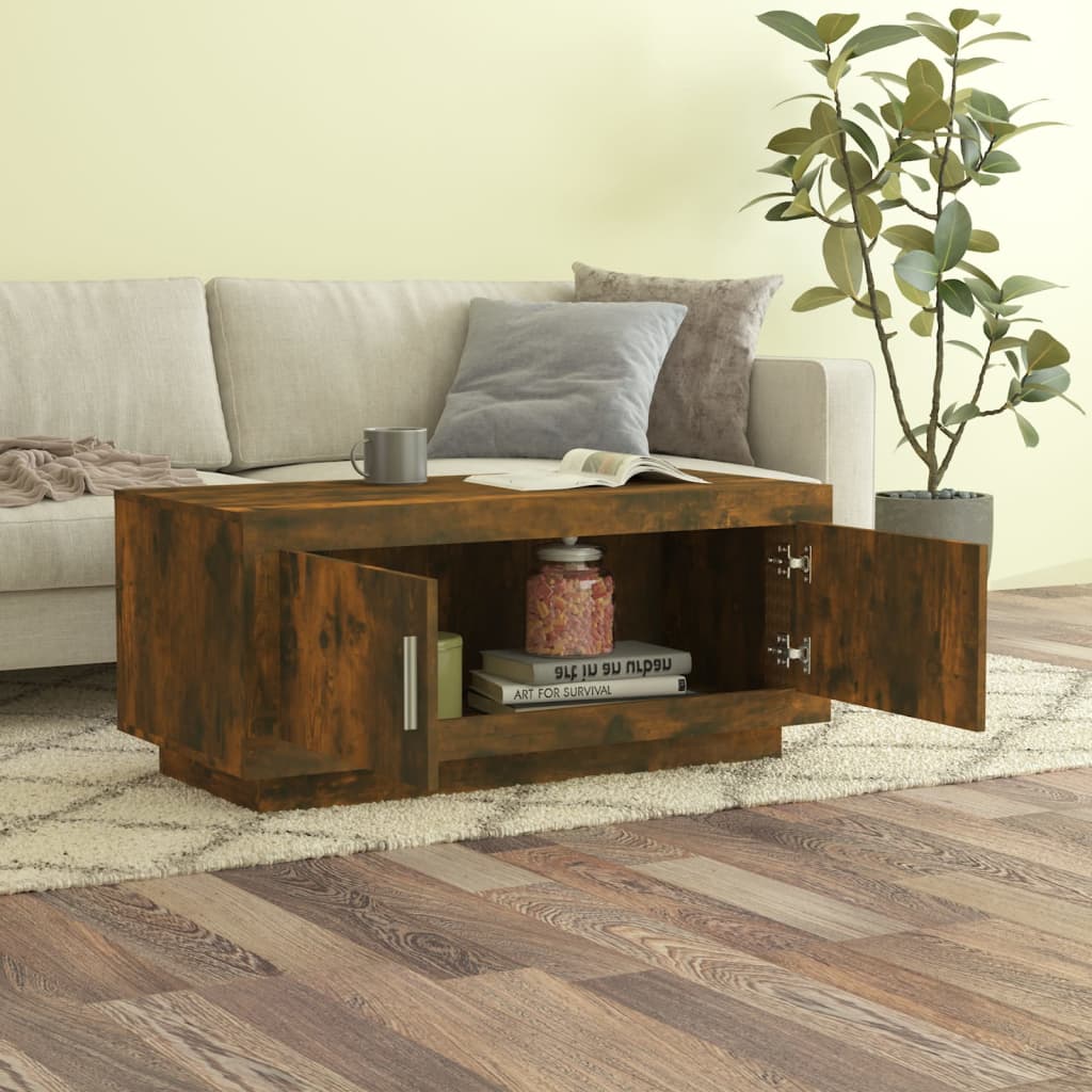 Table basse Chêne fumé 102x50x45 cm Bois d’ingénierie - Tables basses