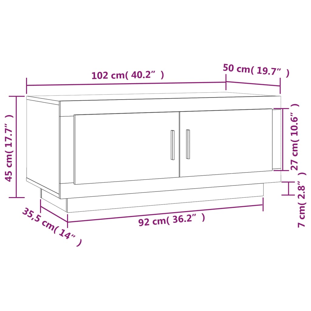 Table basse Chêne fumé 102x50x45 cm Bois d’ingénierie - Tables basses