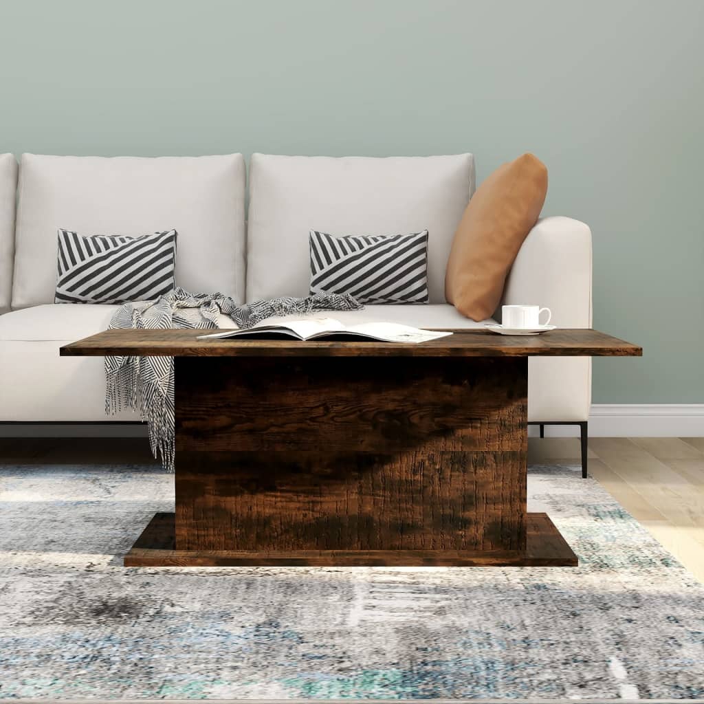 Table basse Chêne fumé 102x55,5x40 cm Bois d’ingénierie - Tables basses