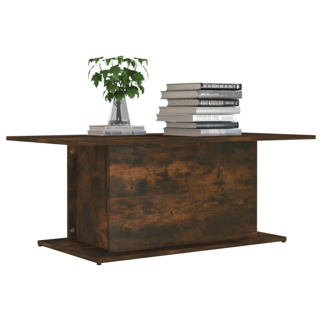 Table basse Chêne fumé 102x55,5x40 cm Bois d’ingénierie - Tables basses