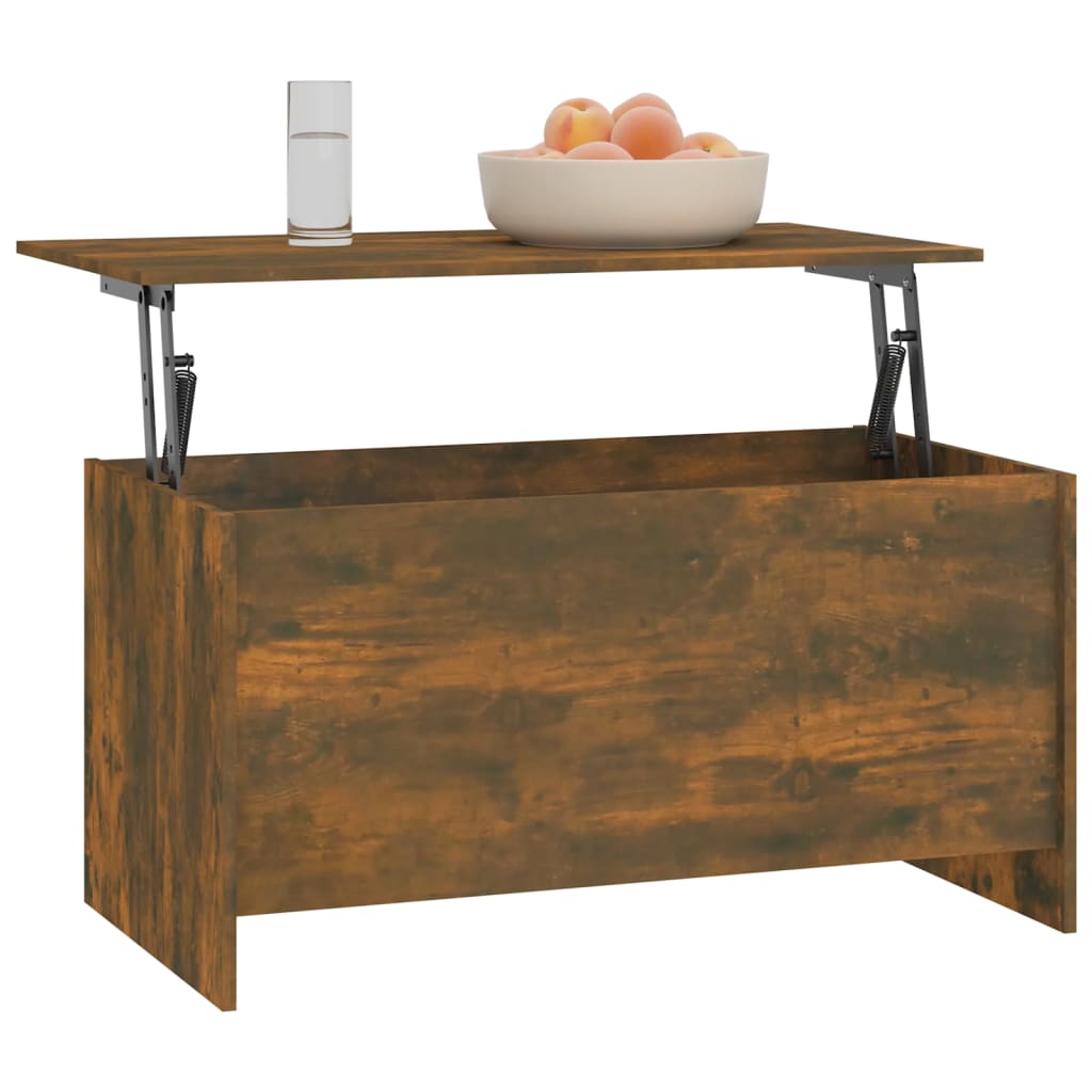 Table basse Chêne fumé 102x55,5x52,5 cm Bois d’ingénierie - Tables basses