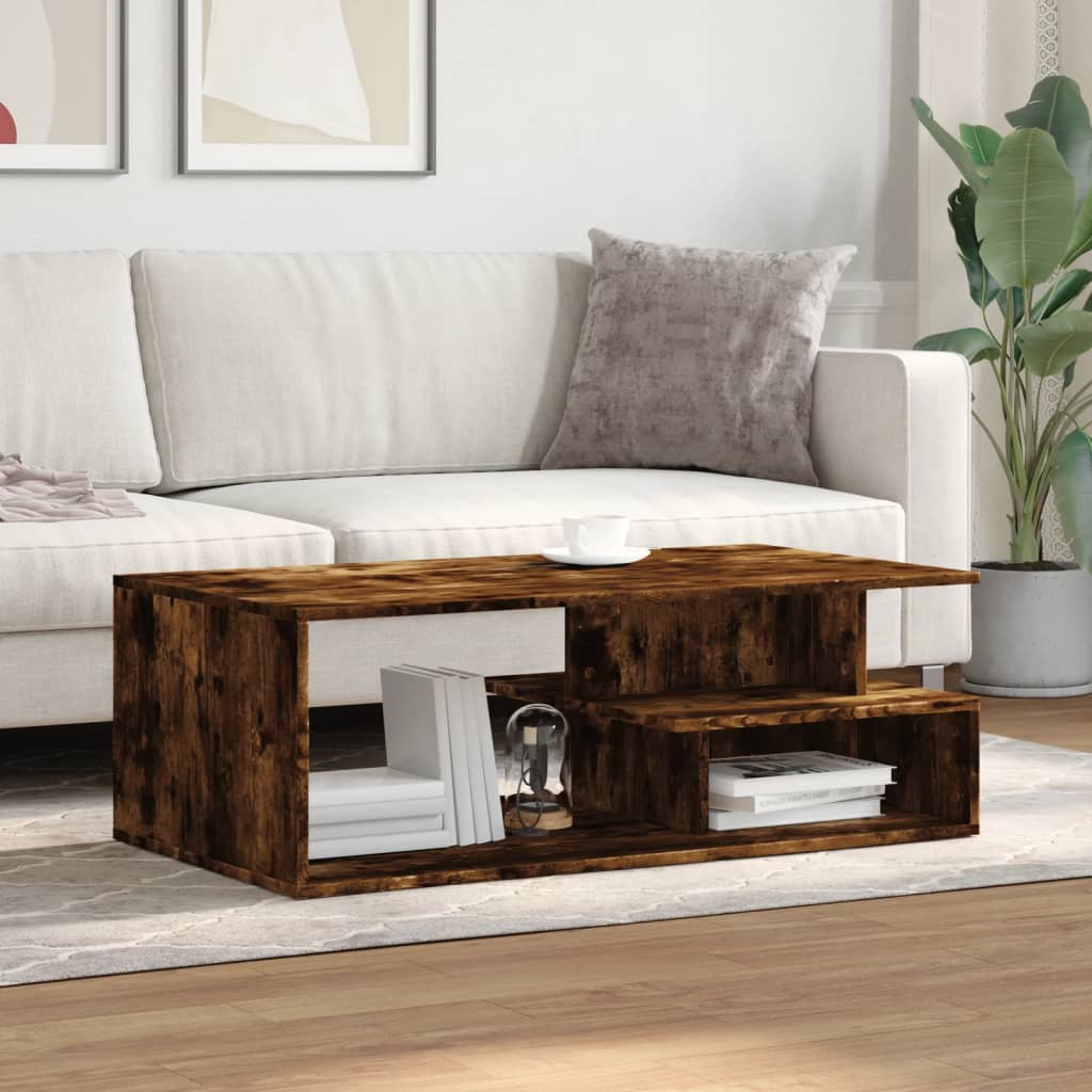 Table basse chêne fumé 102x55x35 cm bois d’ingénierie - Tables basses