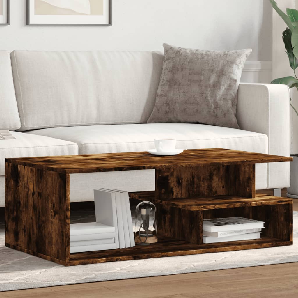 Table basse chêne fumé 102x55x35 cm bois d’ingénierie - Tables basses