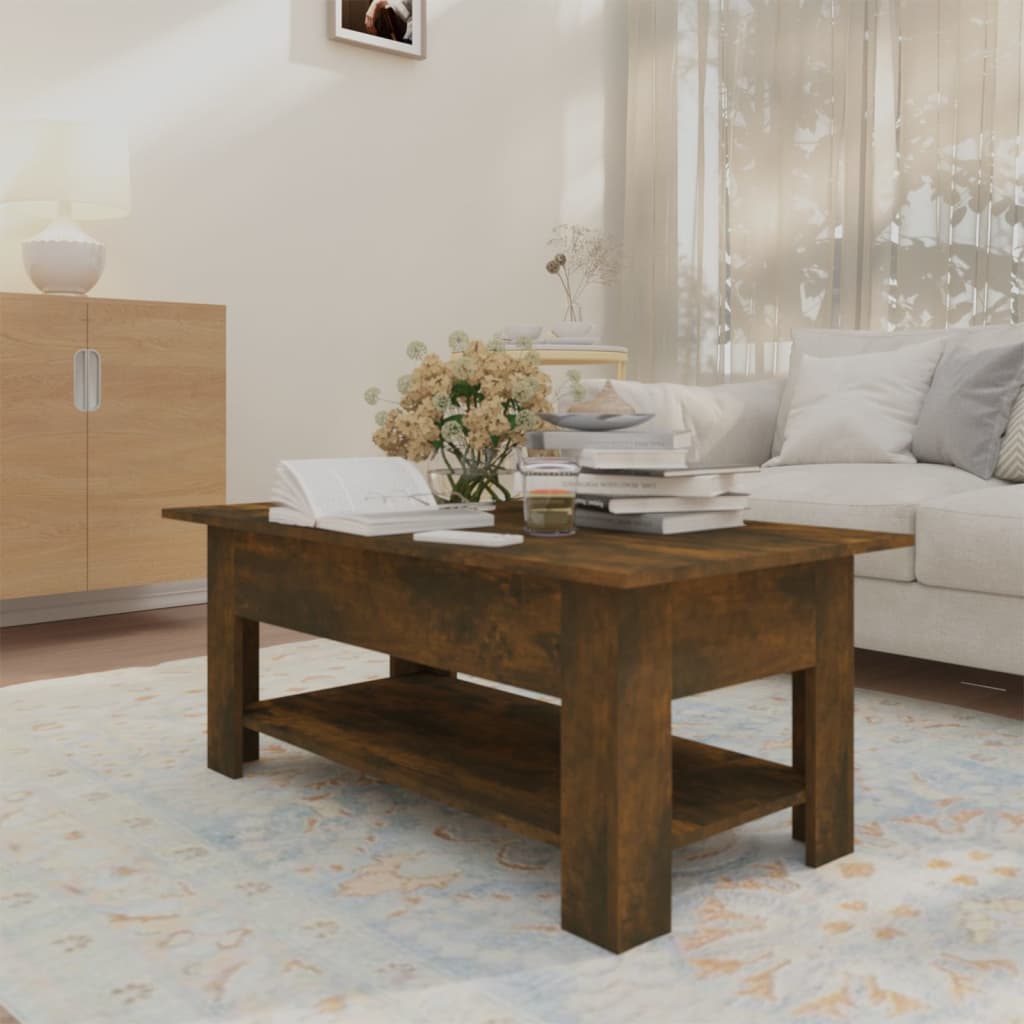 Table basse chêne fumé 102x55x42 cm bois d’ingénierie - Tables basses