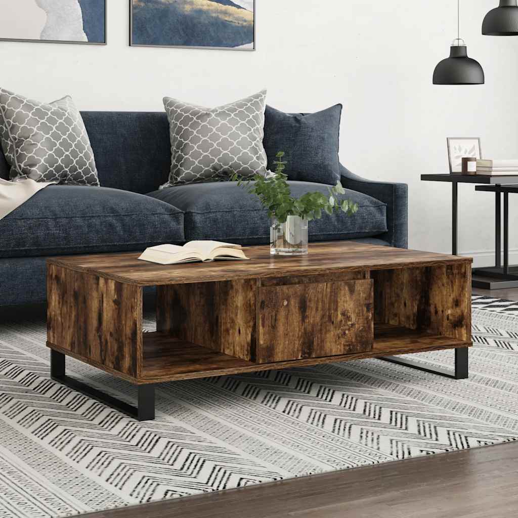 Table basse chêne fumé 104x60x35 cm bois d’ingénierie - Tables basses