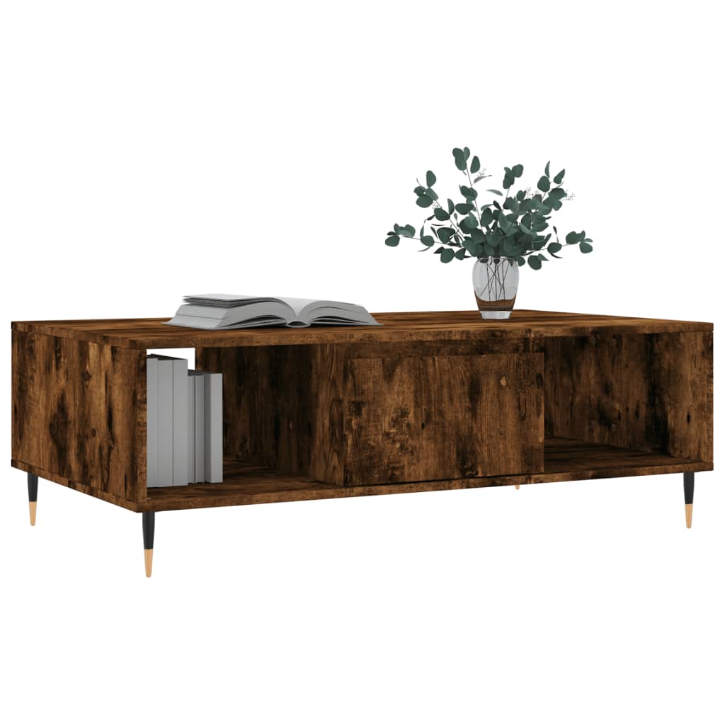 Table basse chêne fumé 104x60x35 cm bois d’ingénierie - Tables basses