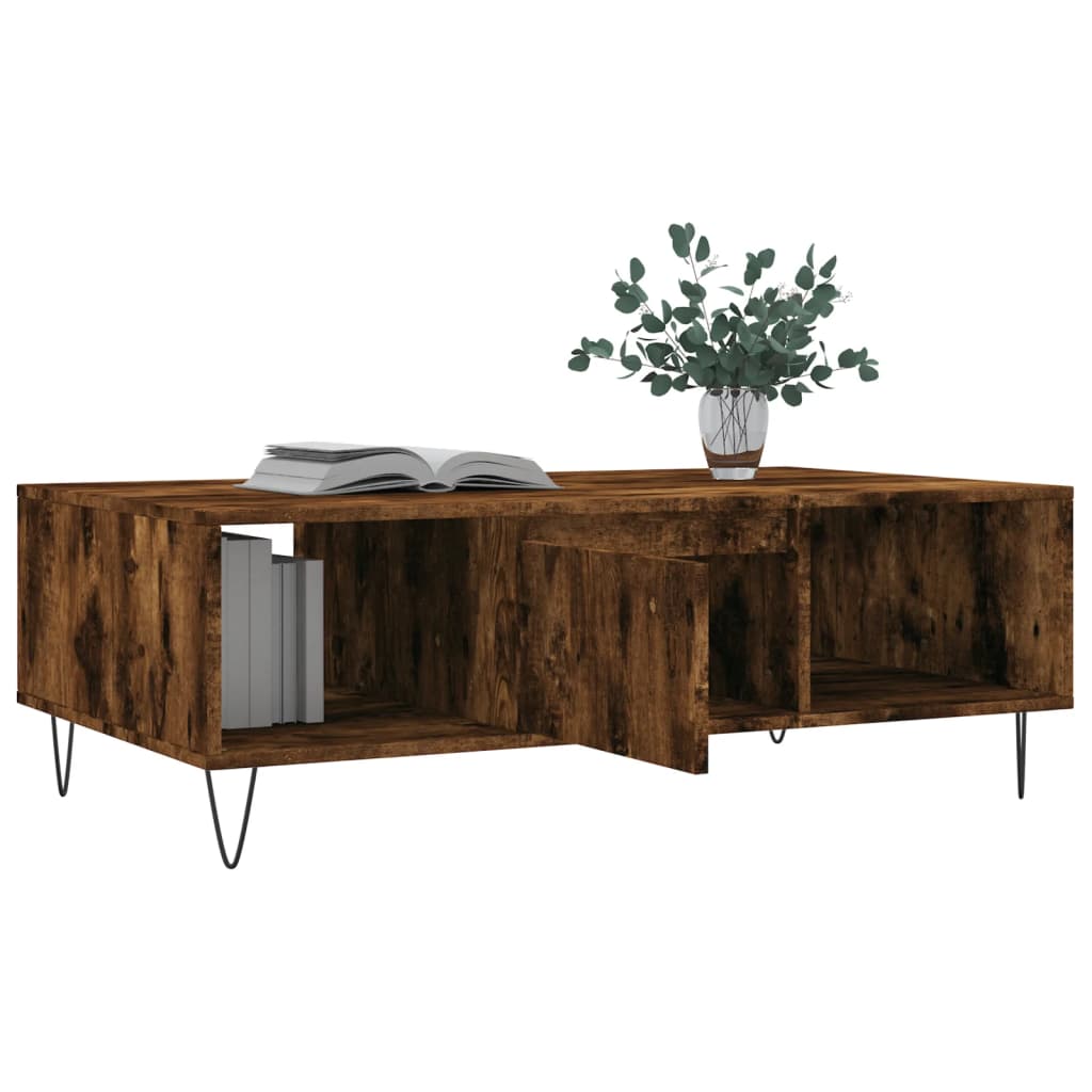 Table basse chêne fumé 104x60x35 cm bois d’ingénierie - Tables basses