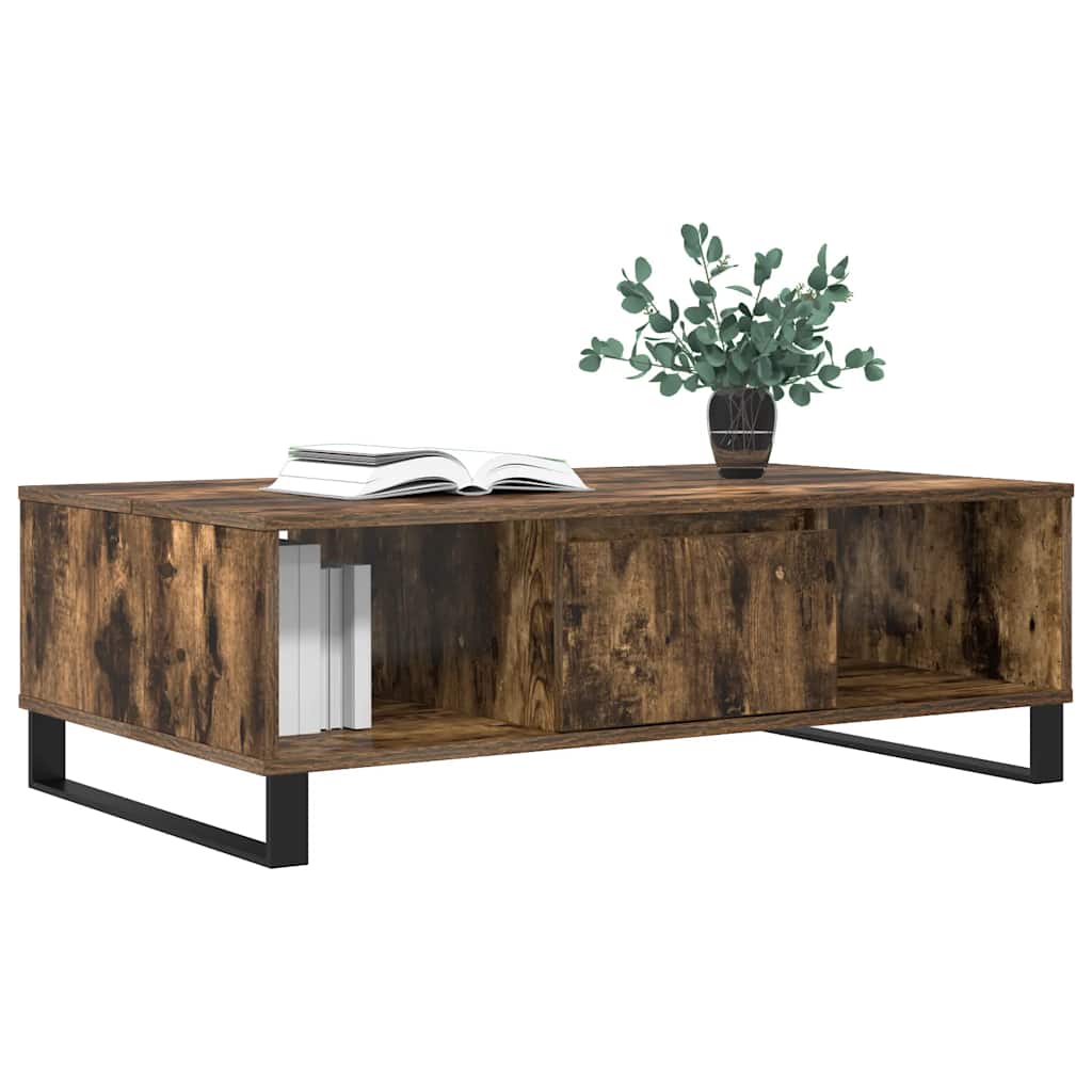 Table basse chêne fumé 104x60x35 cm bois d’ingénierie - Tables basses