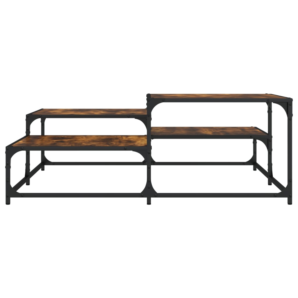 Table basse chêne fumé 107x107x40 cm bois d’ingénierie - Tables basses